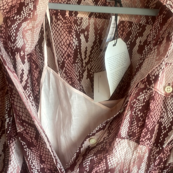 Current Elliott NWT Carmel Python Print Slip & Belted Long Sleeve Dress sz 2 - Picture 8 of 15